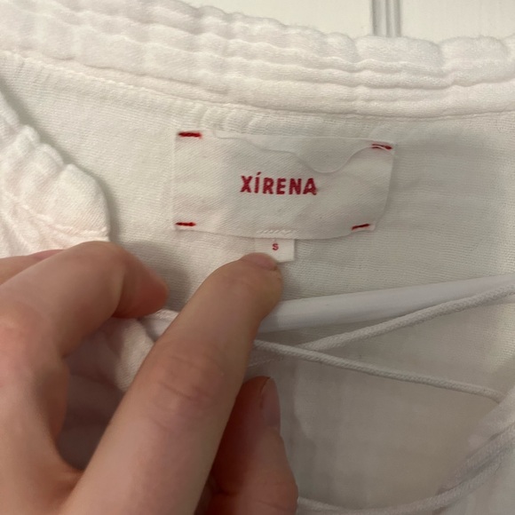 XiRENA Cotton Gauze Summer Boho Vacation Resort  Blouse Top White Small NWOT - Picture 4 of 4